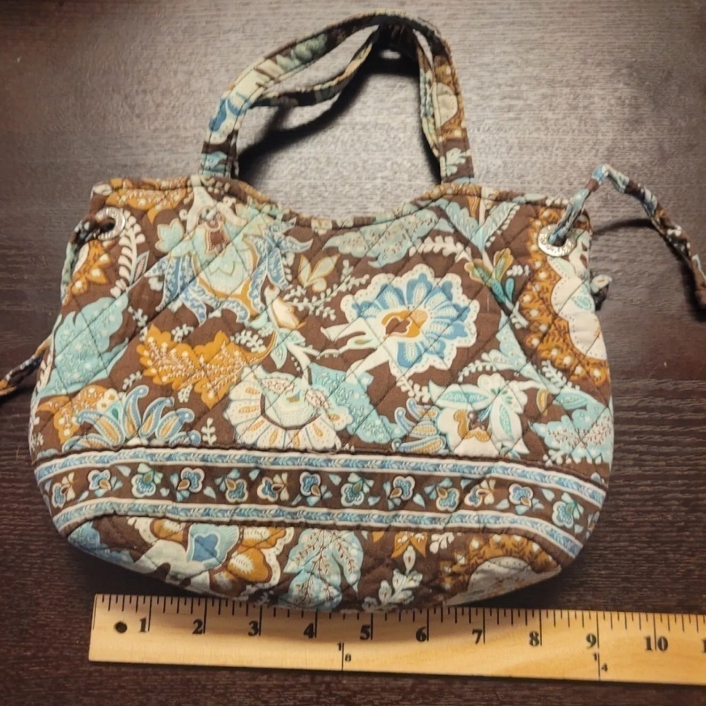 NWOT VERA BRADLEY BOHO RETIRED NON-ZIP JAVA BLUE/CHOCOLATE PAISLEY SMALL… - Picture 14 of 16